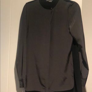 Vince color block silk blouse